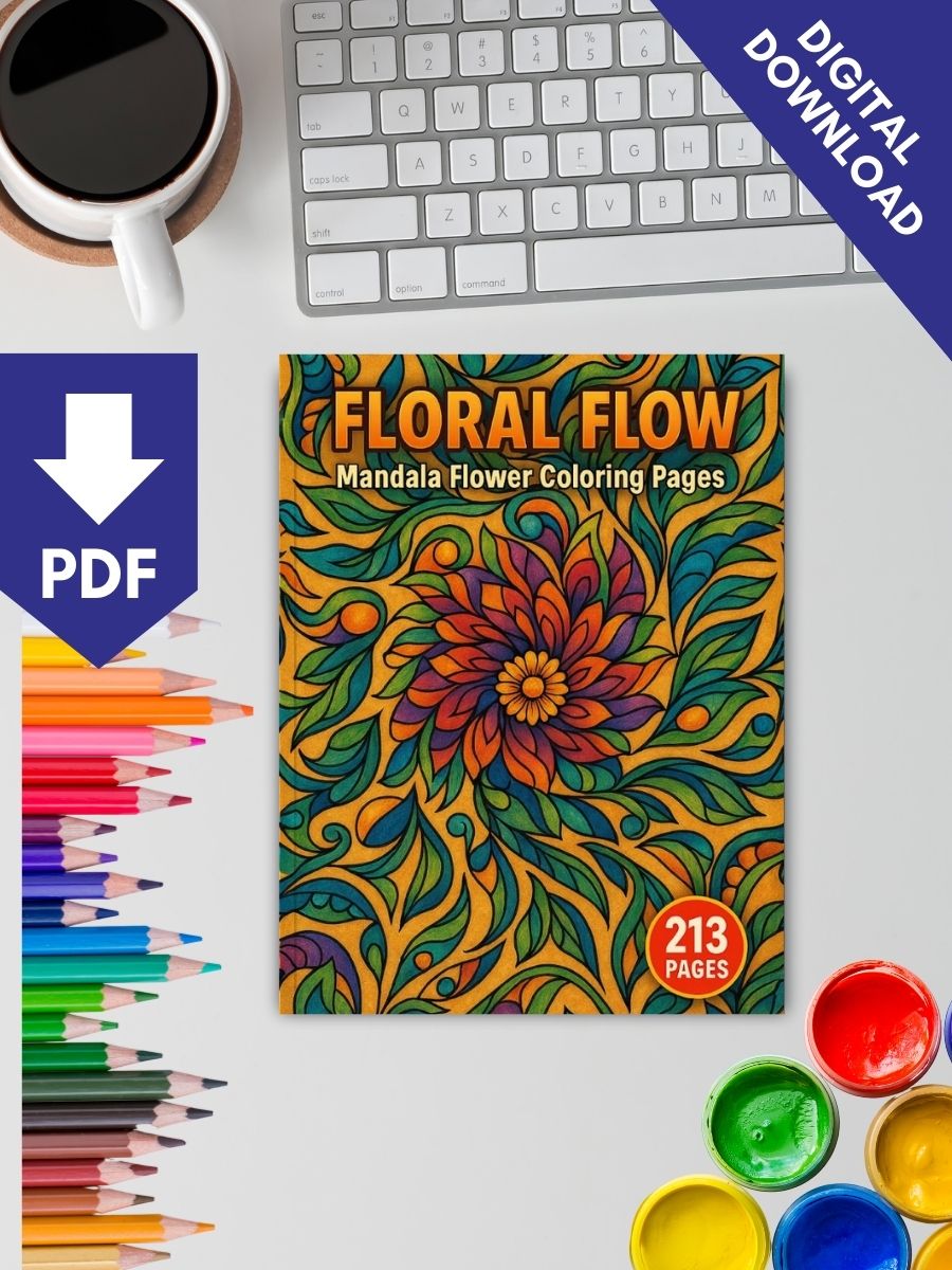 Floral Flow – 213 Mandala Flower Coloring Pages - Image 2